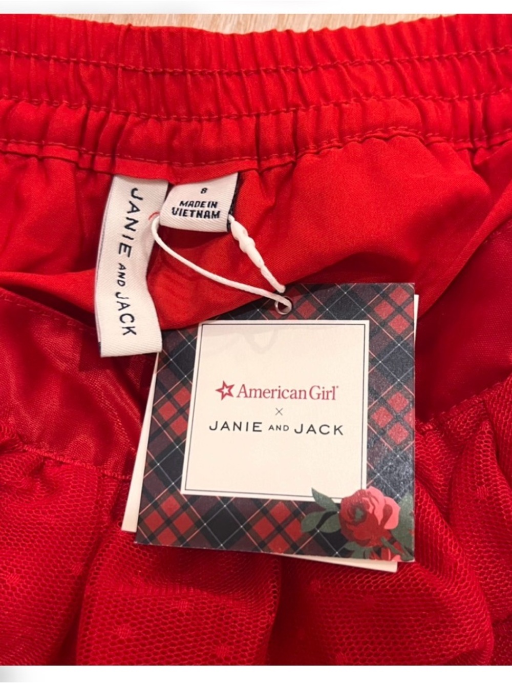 JANIE AND JACK x AMERICAN GIRL -  Red Tiered Tulle Skirt - Picture 2 of 4